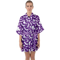 Halloween  Half Sleeve Satin Kimono  by Sobalvarro