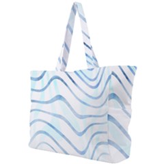Faded Denim Blue Abstract Stripes On White Simple Shoulder Bag by SpinnyChairDesigns