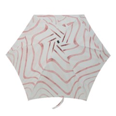 Pink Abstract Stripes on White Mini Folding Umbrellas
