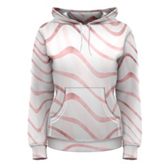 Pink Abstract Stripes on White Women s Pullover Hoodie