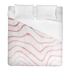 Pink Abstract Stripes on White Duvet Cover (Full/ Double Size)