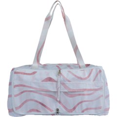 Pink Abstract Stripes on White Multi Function Bag