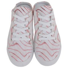 Pink Abstract Stripes on White Half Slippers