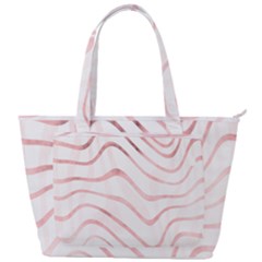 Pink Abstract Stripes On White Back Pocket Shoulder Bag  by SpinnyChairDesigns