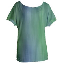 Green Blue Gradient Batik Women s Oversized Tee by SpinnyChairDesigns