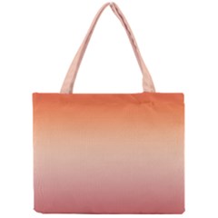 Vermilion Coral Sunset Gradient Ombre Mini Tote Bag by SpinnyChairDesigns