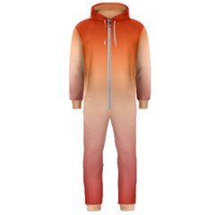 Vermilion Coral Sunset Gradient Ombre Hooded Jumpsuit (Men) 