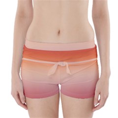 Vermilion Coral Sunset Gradient Ombre Boyleg Bikini Wrap Bottoms by SpinnyChairDesigns