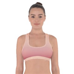 Vermilion Coral Sunset Gradient Ombre Cross Back Sports Bra by SpinnyChairDesigns