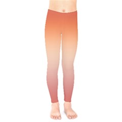 Vermilion Coral Sunset Gradient Ombre Kids  Leggings