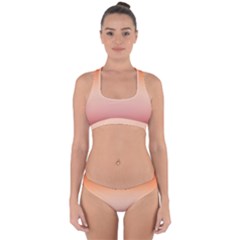 Vermilion Coral Sunset Gradient Ombre Cross Back Hipster Bikini Set