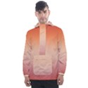 Vermilion Coral Sunset Gradient Ombre Men s Front Pocket Pullover Windbreaker View1