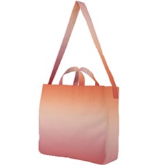 Vermilion Coral Sunset Gradient Ombre Square Shoulder Tote Bag