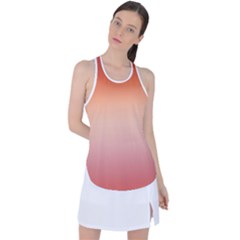 Vermilion Coral Sunset Gradient Ombre Racer Back Mesh Tank Top by SpinnyChairDesigns