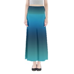 Blue Teal Green Gradient Ombre Colors Full Length Maxi Skirt by SpinnyChairDesigns