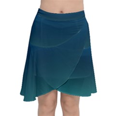 Blue Teal Green Gradient Ombre Colors Chiffon Wrap Front Skirt by SpinnyChairDesigns