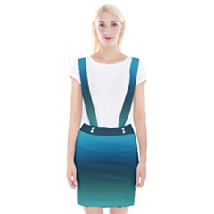 Blue Teal Green Gradient Ombre Colors Braces Suspender Skirt by SpinnyChairDesigns