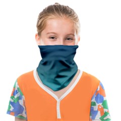 Blue Teal Green Gradient Ombre Colors Face Covering Bandana (kids) by SpinnyChairDesigns