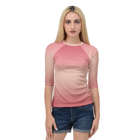 Pink Blush Gradient Ombre Colors Quarter Sleeve Raglan Tee by SpinnyChairDesigns