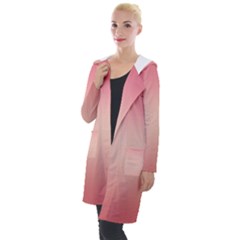 Pink Blush Gradient Ombre Colors Hooded Pocket Cardigan by SpinnyChairDesigns