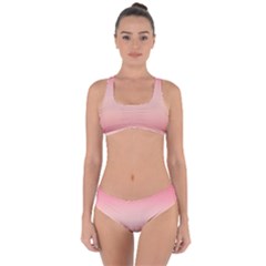 Pink Blush Gradient Ombre Colors Criss Cross Bikini Set by SpinnyChairDesigns