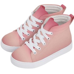 Pink Blush Gradient Ombre Colors Kids  Hi-top Skate Sneakers by SpinnyChairDesigns