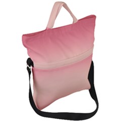 Pink Blush Gradient Ombre Colors Fold Over Handle Tote Bag by SpinnyChairDesigns