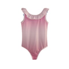 Pink Blush Gradient Ombre Colors Kids  Frill Swimsuit by SpinnyChairDesigns