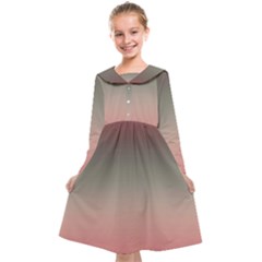 Tea Rose And Sage Gradient Ombre Colors Kids  Midi Sailor Dress