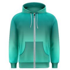 Teal Turquoise Green Gradient Ombre Men s Zipper Hoodie by SpinnyChairDesigns