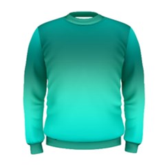 Teal Turquoise Green Gradient Ombre Men s Sweatshirt by SpinnyChairDesigns