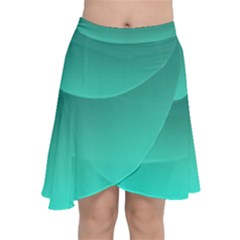 Teal Turquoise Green Gradient Ombre Chiffon Wrap Front Skirt by SpinnyChairDesigns