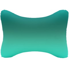 Teal Turquoise Green Gradient Ombre Seat Head Rest Cushion by SpinnyChairDesigns