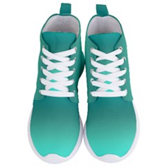 Teal Turquoise Green Gradient Ombre Women s Lightweight High Top Sneakers by SpinnyChairDesigns
