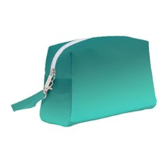 Teal Turquoise Green Gradient Ombre Wristlet Pouch Bag (medium) by SpinnyChairDesigns