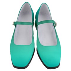 Teal Turquoise Green Gradient Ombre Women s Mary Jane Shoes by SpinnyChairDesigns
