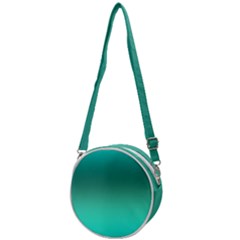 Teal Turquoise Green Gradient Ombre Crossbody Circle Bag by SpinnyChairDesigns