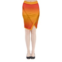 Red Orange Gradient Ombre Colored Midi Wrap Pencil Skirt by SpinnyChairDesigns