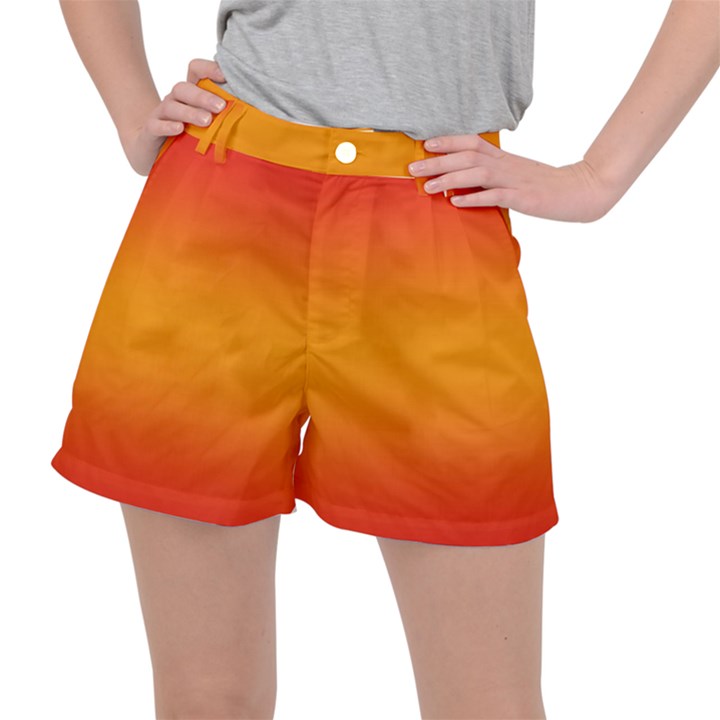 Red Orange Gradient Ombre Colored Ripstop Shorts