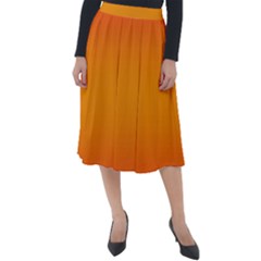 Red Orange Gradient Ombre Colored Classic Velour Midi Skirt  by SpinnyChairDesigns