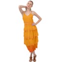 Red Orange Gradient Ombre Colored Layered Bottom Dress View1