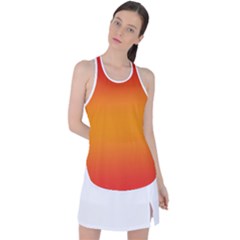 Red Orange Gradient Ombre Colored Racer Back Mesh Tank Top by SpinnyChairDesigns