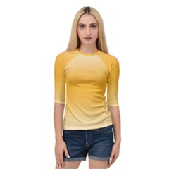 Saffron Yellow And Cream Gradient Ombre Color Quarter Sleeve Raglan Tee