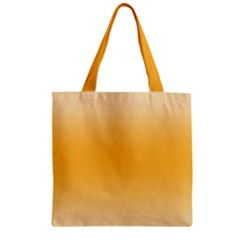 Saffron Yellow And Cream Gradient Ombre Color Zipper Grocery Tote Bag by SpinnyChairDesigns