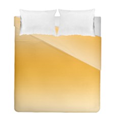 Saffron Yellow And Cream Gradient Ombre Color Duvet Cover Double Side (full/ Double Size) by SpinnyChairDesigns