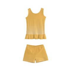 Saffron Yellow And Cream Gradient Ombre Color Kids  Boyleg Swimsuit by SpinnyChairDesigns