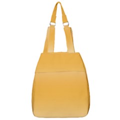 Saffron Yellow And Cream Gradient Ombre Color Center Zip Backpack by SpinnyChairDesigns