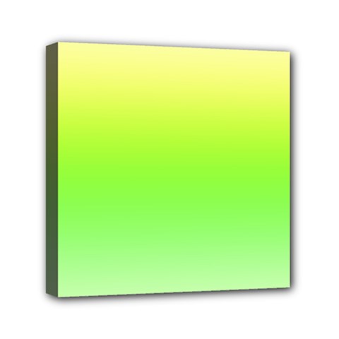 Lemon Yellow And Lime Green Gradient Ombre Color Mini Canvas 6  X 6  (stretched) by SpinnyChairDesigns