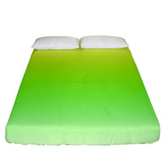 Lemon Yellow And Lime Green Gradient Ombre Color Fitted Sheet (king Size) by SpinnyChairDesigns