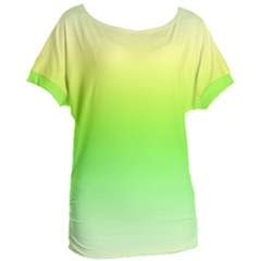 Lemon Yellow And Lime Green Gradient Ombre Color Women s Oversized Tee by SpinnyChairDesigns